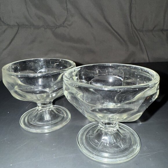 Vintage Clear Federal Sherbet Footed Glass by Federal Glass Set of 2" - Picture 2 of 13